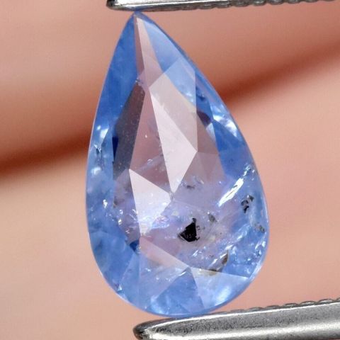 0.99 ct 8.8x5mm Pære Blå Safir CEYLON, Varmebehandlet