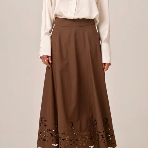 Bytimo Poplin Midi Skirt Brown