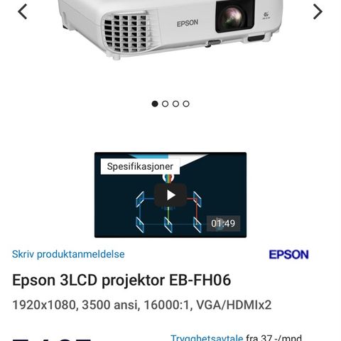 Epson 3LCD projektor EB-FH06