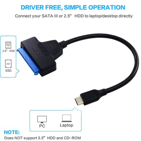 SATA til USB-C-adapter