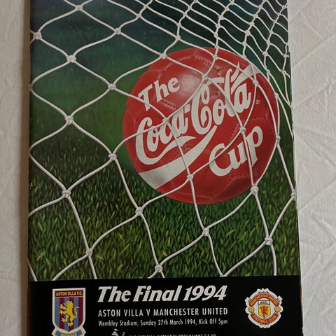 Program Aston Villa - Manchester United Ligacup Finale 1994