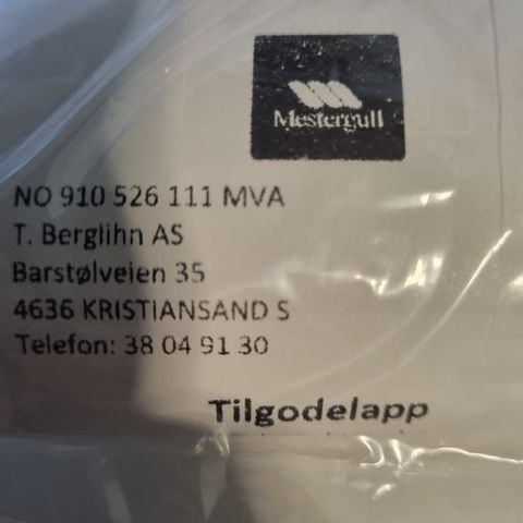 Selger gavekort/tilgodelapp på 18370,- på mestergull