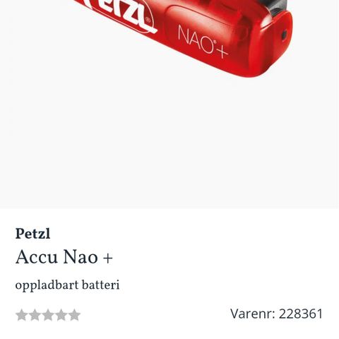 Batteri til Petzl Nao +