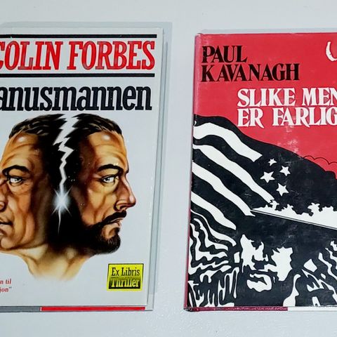 2 KRIM BØKER.COLIN FORBES-PAUL KAVANAGH.INNBUNDET.