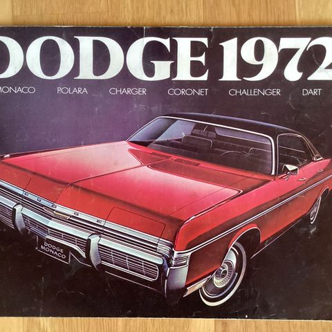 DODGE 1972 brosjyre. Kan sendes med Postnord kost. 69kr