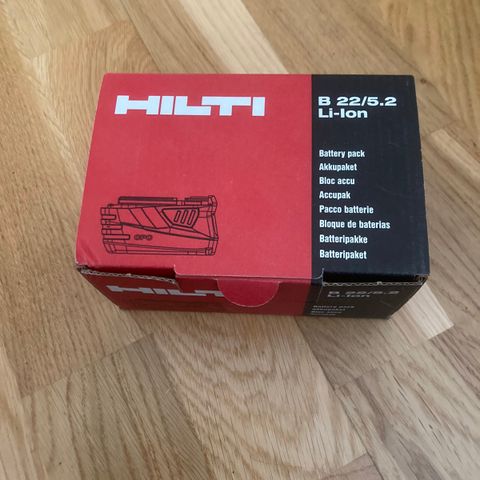 Originalt Hilti B22/5.2 Li-Ion batteri.