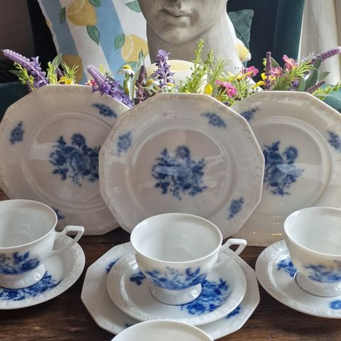 4 FEILFRIE ROSENTHAL TRIOSETT COBOLT ROSE BLUE GERMANY.