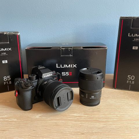 Panasonic Lumix S5ii med to prime-linser