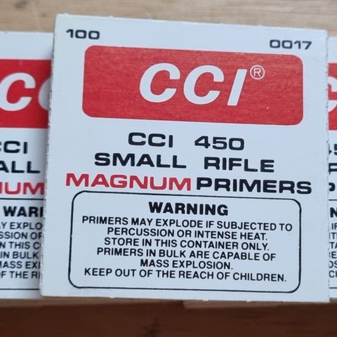 CCI 450 Small Rifle Magnum primers - 900 stk