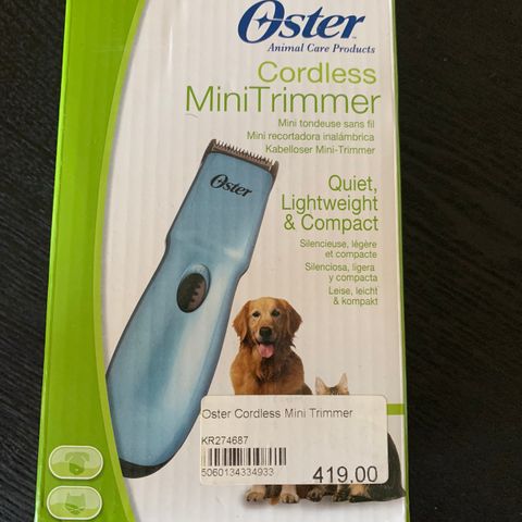 Oster trådløs mini trimmer til hund