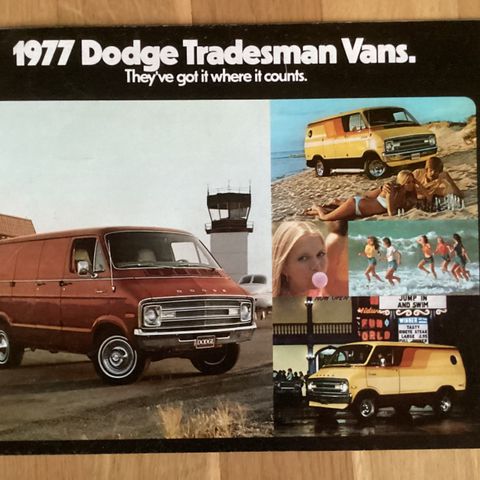 DODGE Tradesman Vans 1977 brosjyre. Sendes med Postnord kost. 69kr