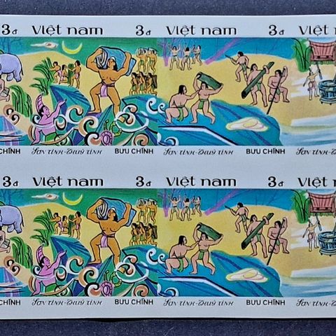 Vietnam 1987 uperforert - 2 hele sett i striper verdi kr. 290,-