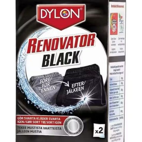 Tekstilfarge fra Dylon: Renevator Black t/ oppfriskning av sorte plagg