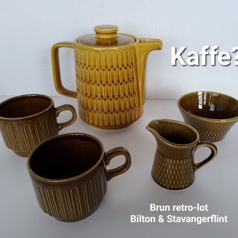 Retro Vintage, Milton, Stavangerflint, kaffekanne, kopper, fløtesett