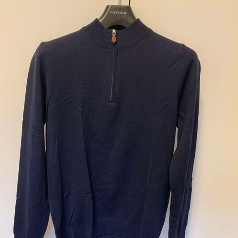 Stenströms Merinoull Half zip Marineblå