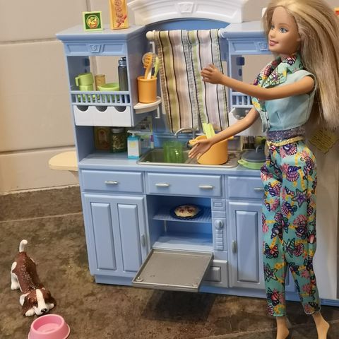 Barbiekjøkken inkludert 1 Barbie og hund