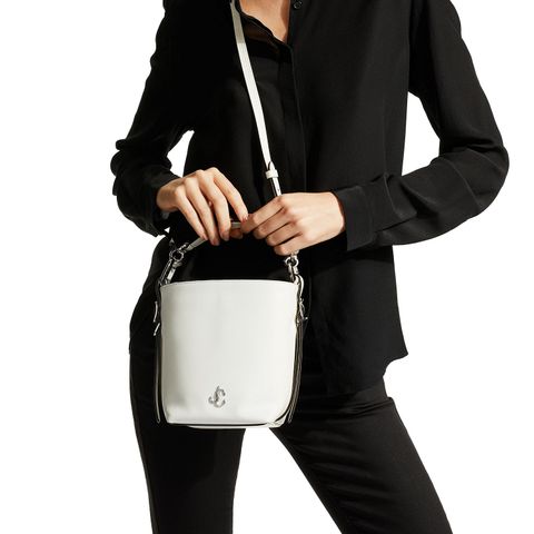 JIMMY CHOO Varenne Calf Leather Bucket  Bag