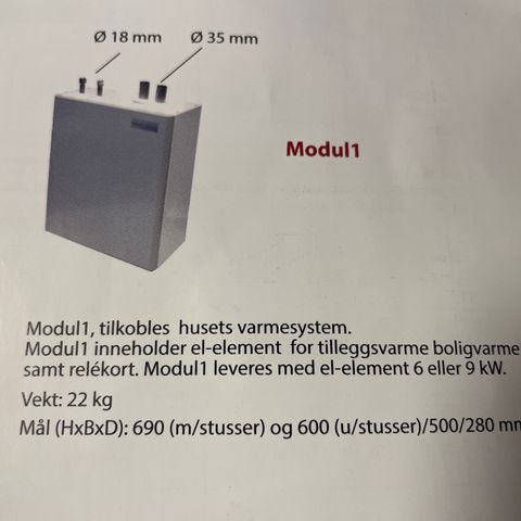 KW SMART Modul 1 - tilleggsvarmer