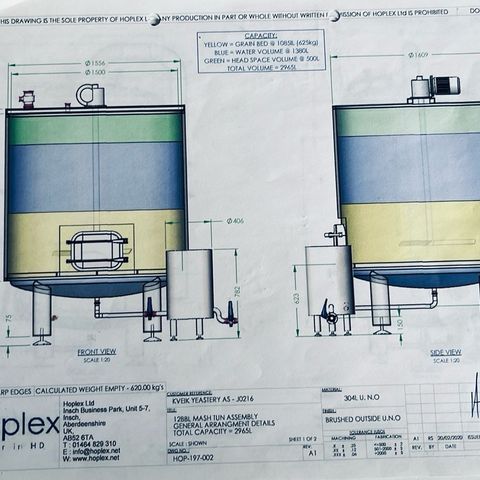 Hoplex 2000L bryggeri komplett brygghus