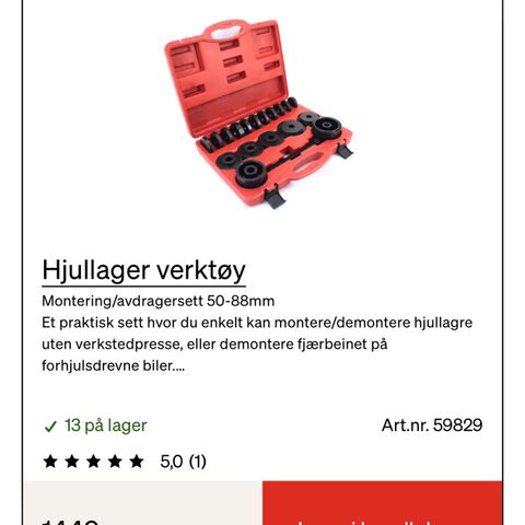 Hjullager verktøy