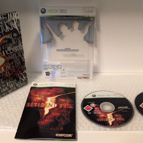 Resident Evil 5, Xbox360, PAL, 2-disc, Steelbook m/slipcase + manual