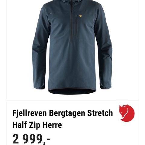 Fjellreven Bergtagen Stretch Half Zip Anorakk