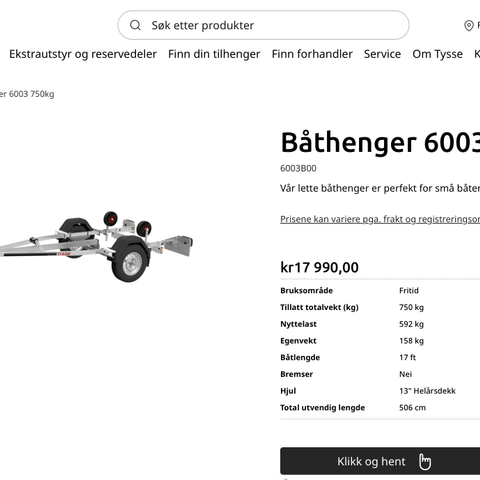 Strøken Tysse Båthenger 6003