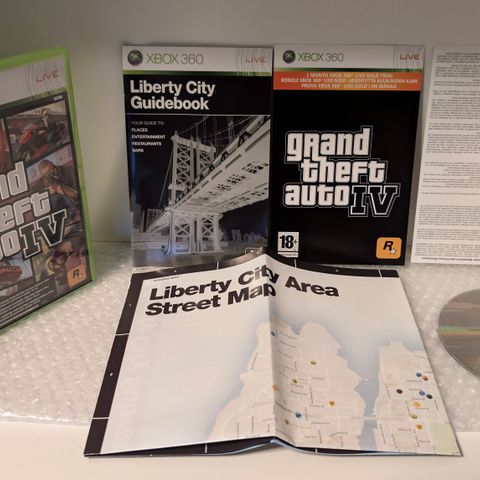 Grand Theft Auto IV, Xbox360, PAL m/manual og kart