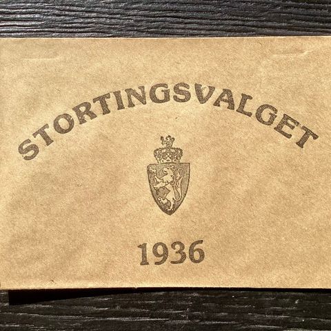 Fire konvolutter for Stortingsvalget i 1936