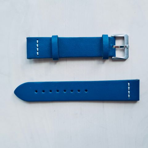 Blue Leather Strap For Rado Captain Cook Automatic 37 mm