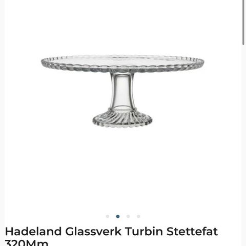 Helt nytt stettefat fra Hadeland Glassverk Turbin selges rimelig.