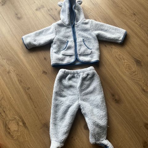 Tykk mohini fleece sett blå str 74