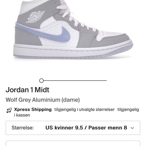 Jordan 1 Wolf gray high str 39