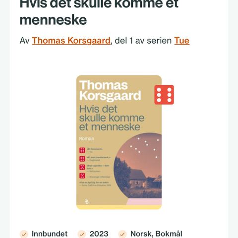 Bokpris og bestselger! Hvis det skulle komme et menneske Av Thomas Korsgaard