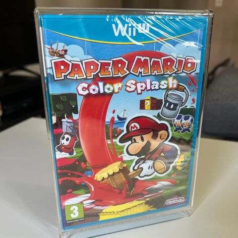 uåpnet Paper Mario Color Splash for Nintendo WiiU med akryl beskyttelse