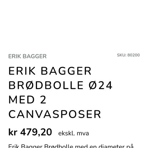 Erik Bagger brødbolle/skål