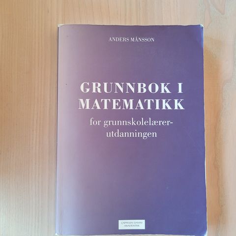 Grunnbok i matematikk for grunnskolelærerutdanningen