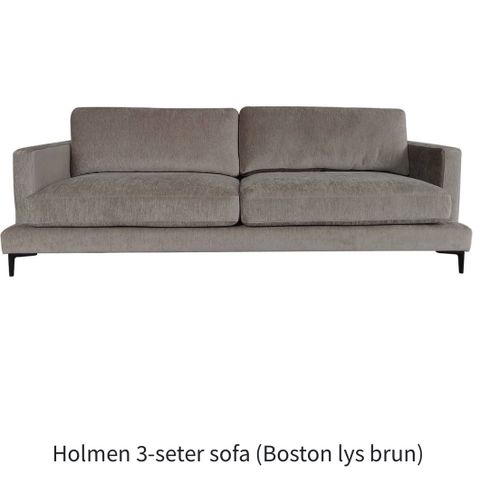 Ny Holmen 3-seter sofa (Boston lys brun) fra NovaSolo