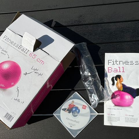 Fitness ball 65 cm med DVD og pumpe