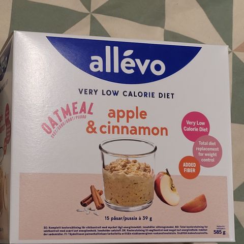 Allévo Oatmeal grøt eple