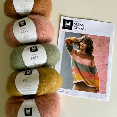 🧶 5 nøster Kidsilk Erle fra Dale