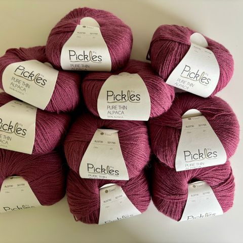 🧶 10 nøster rosa Pickles Pure Thin Alpaca