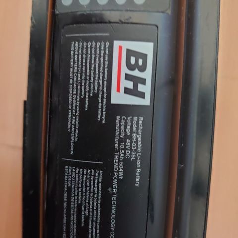 BH Emotion batteri 48v 10,5 ah 504 wh