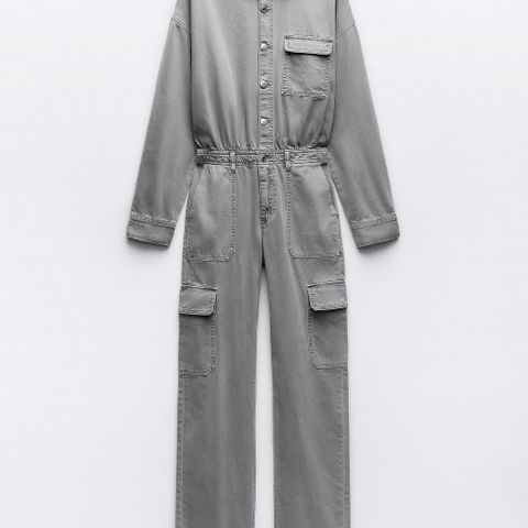 New ZARA grey denim jumpsuit, size L