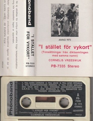 Cornelis Vreeswijk "  I Stället För Vykort " Kassett selges for kr.50