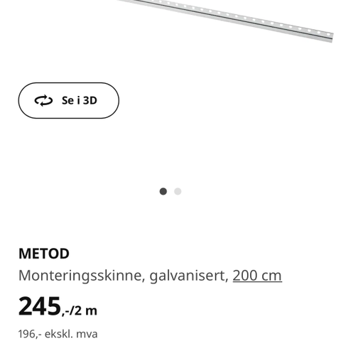 METOD monteringsskinne 200 cm