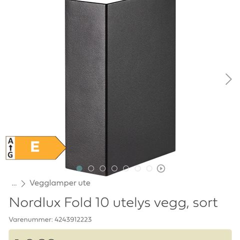 Nordlux Fold10 sort utelampe