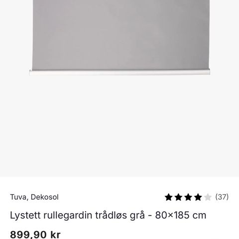 Ubrukt lystett rullegardin (trådløs) selges