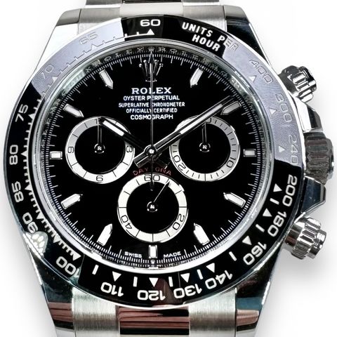 ROLEX DAYTONA 126500LN SORT SKIVE NORSK 2024