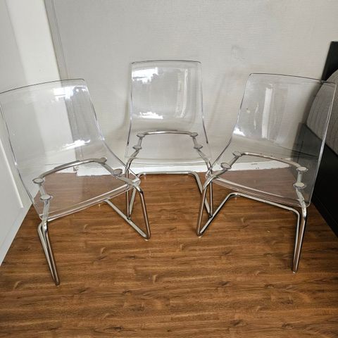 IKEA TOBIAS Stol, transparent/forkrommet  Nypris 1.695,-/stk